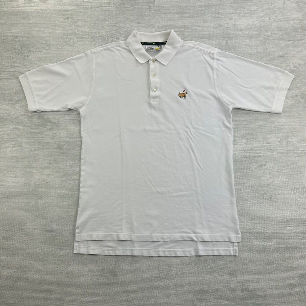 Vintage 90s Augusta National Slazenger Polo Shirt Size Large White‎ Golf Masters